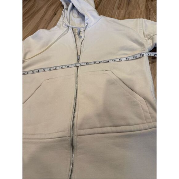Athleta Duster Sweatshirt Hooded Coat Jacket Fleece Cream Women's Size XSP - Picture 7 of 9
